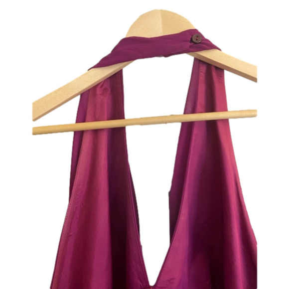 HOST PICK! NWOT #Barbiecore Halter Dress w/ Empire Waist & Chiffon Overlay. - Picture 9 of 14